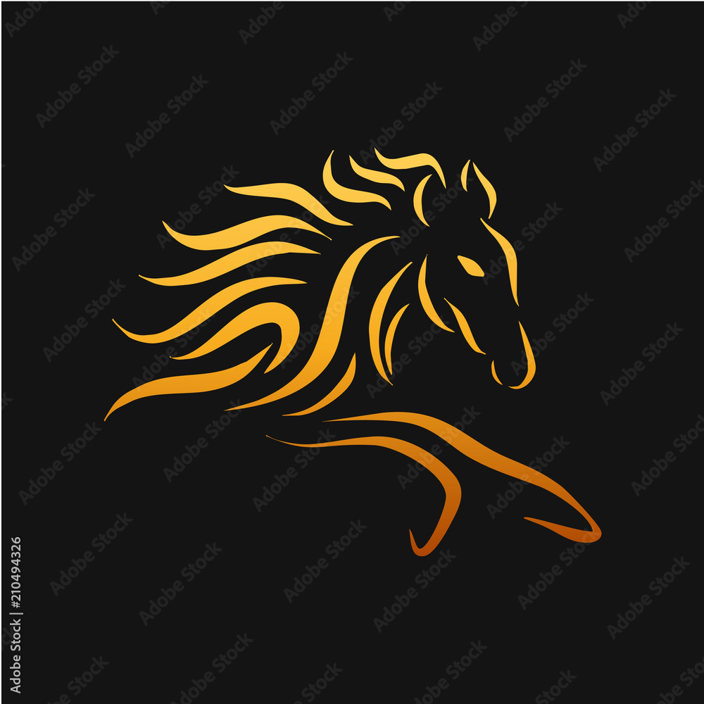 Horse Logo Design Template - Vector Illustration
