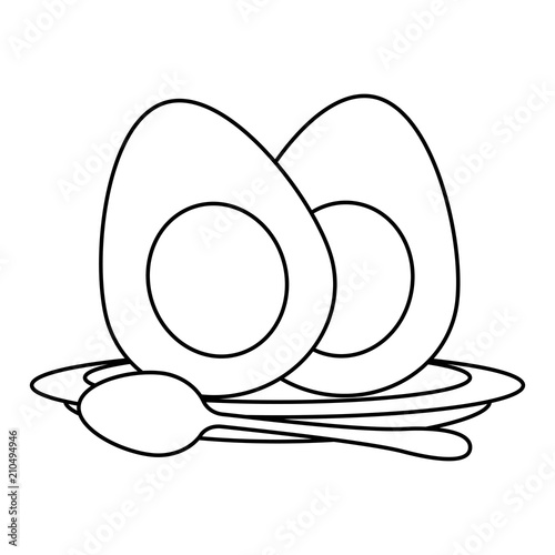 delicious boiled eggs menu vector illustration design