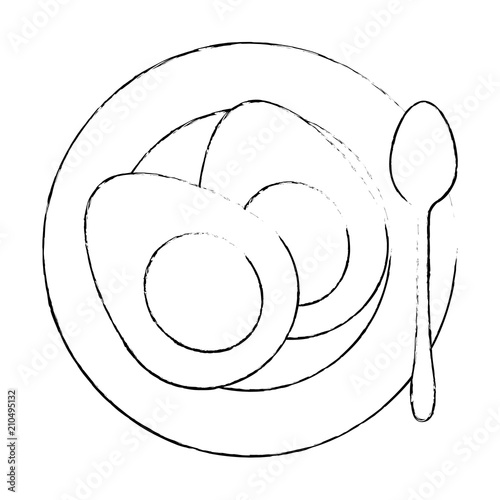 delicious boiled eggs menu vector illustration design
