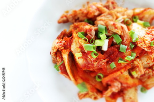 Korean food, kimchi and pork stir fried 