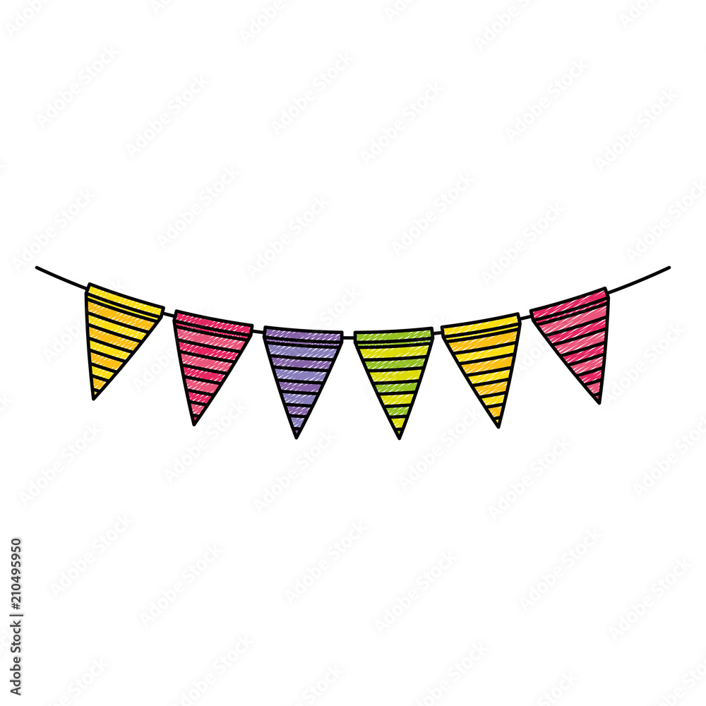 Obraz premium garlands hanging party decoration vector illustration design
