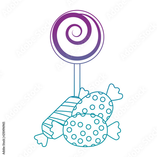 sweet lollipop and candies vector illustration design