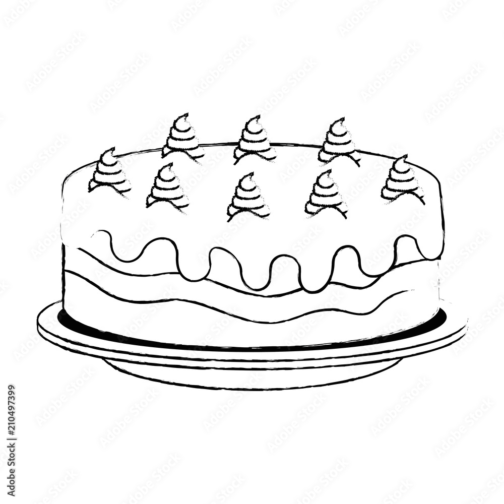 sweet and delicious cake vector illustration design