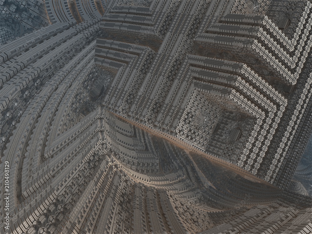 futuristic digital 3d art fractal illustration - look in the infinity