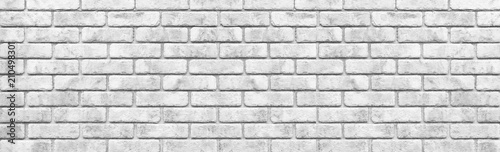 Panorama of White stone brick wall seamless background