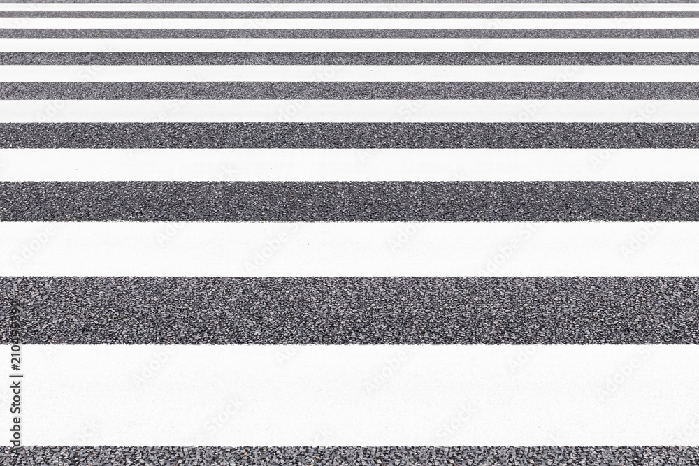 Fototapeta premium Close - up Zebra crossing pattern on city road