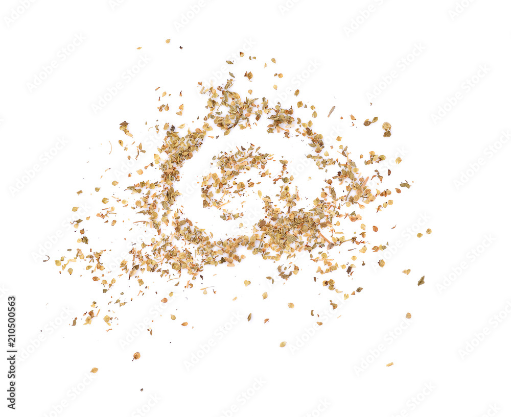 Oregano spice on white background Oregano spice on white background