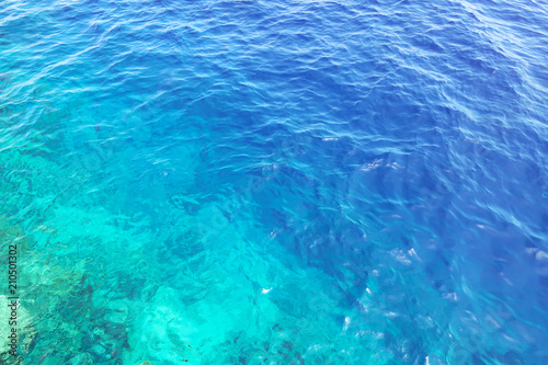 dark blue water of the sea as a background