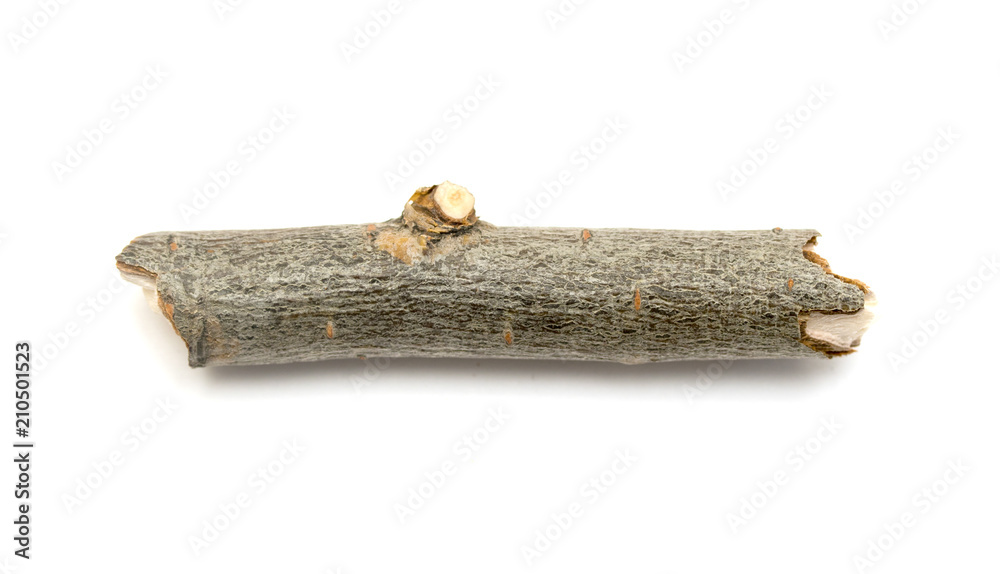 knot of wood stick on white background