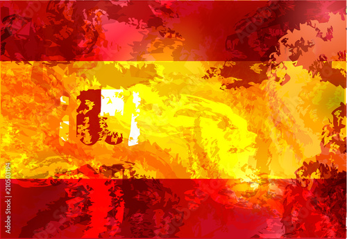 Spain grunge flag isolated vector in official colors and Proportion photo