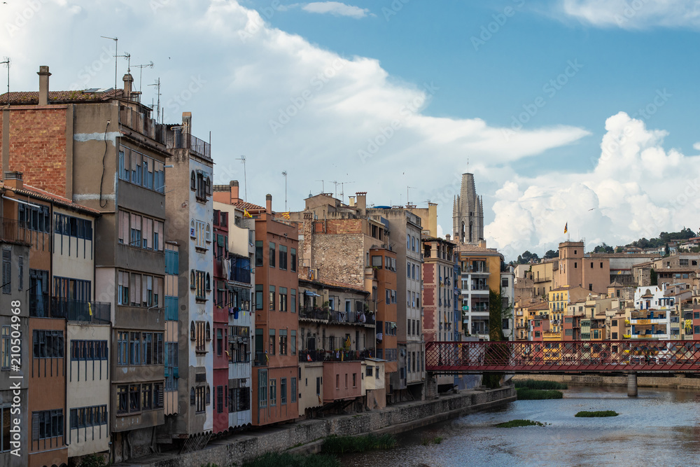 Giron river city houses famous landmark in Catalonia
