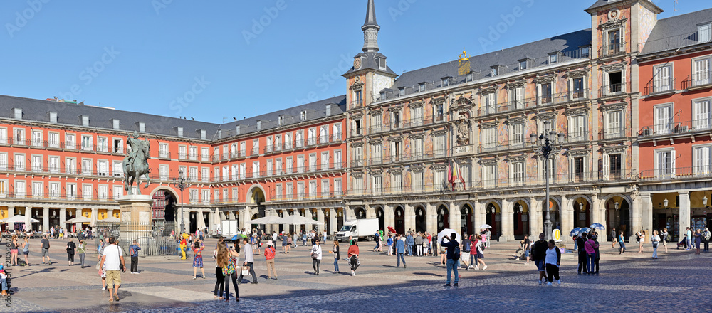  Plaza Mayor in Madrid, Spain - obrazy, fototapety, plakaty 