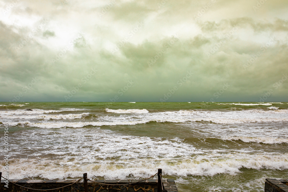 stormy ocean view, looking from the sea side