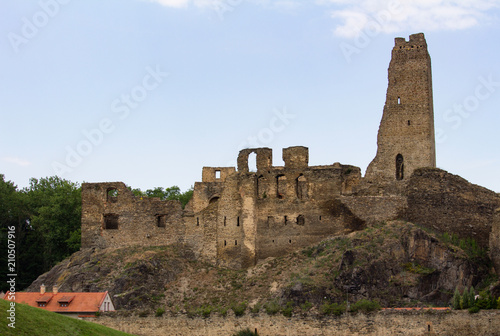 Medieval ruins of castle Okor near Prague, Czech Republic