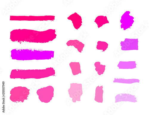 Vector Cosmetic Blank Samples, Set of Different Tones, Make Up Strokes on White Background.