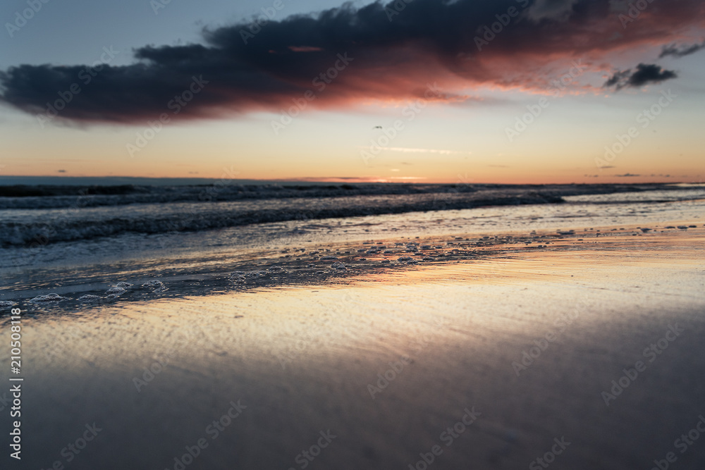 Baltic sea in sunset light.