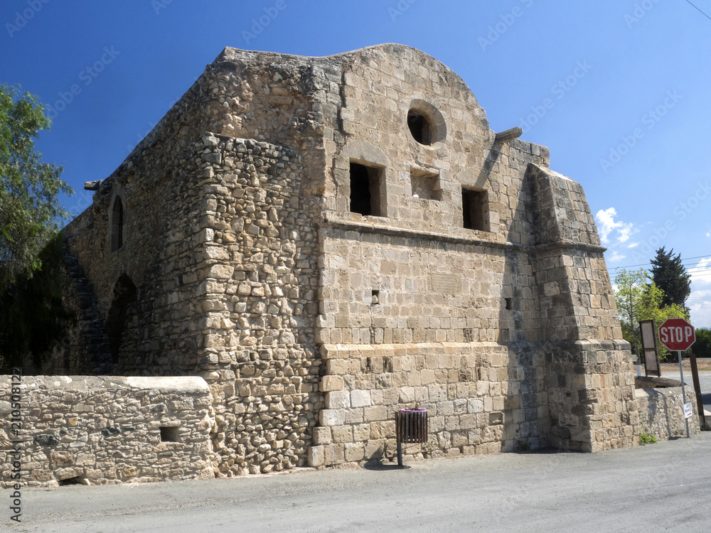  Interior of the stone church  June 20, 2018, Limassol, Cyprus
