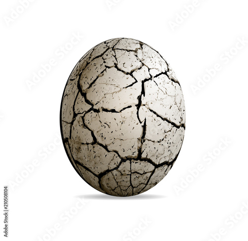Fototapeta Naklejka Na Ścianę i Meble -  Egg of a dinosaur on a white background. Realistic vector illustration
