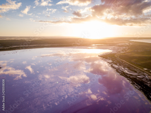 Pink Lake Drone Shot aerial panorama