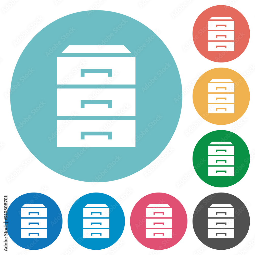 Categorize flat round icons Categorize flat round icons