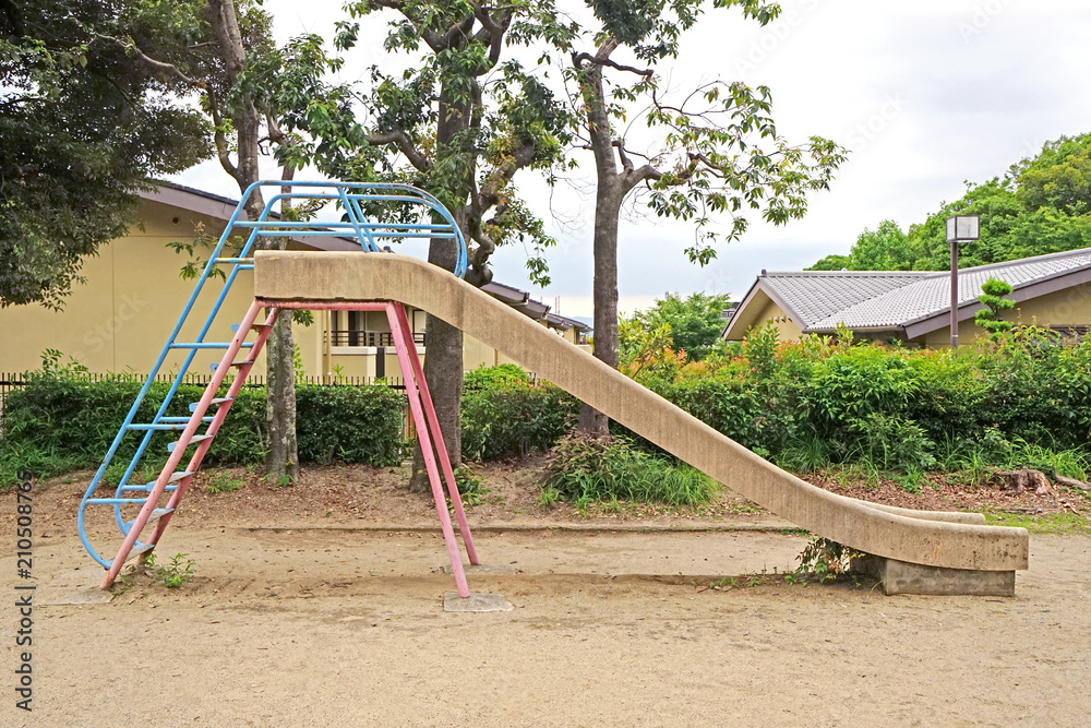 retro children slide equipment in Japan outdoor playround retro children slide equipment in Japan outdoor playround