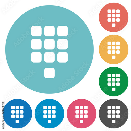 Dial pad flat round icons