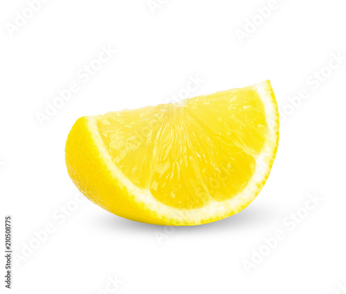 Slice lemon isolated on white clipping path