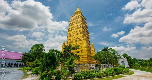 Wat Chom Pho ta Ya Ram,Bodh gaya Golden Pagoda Simulate From the holy place at India.In Thailand