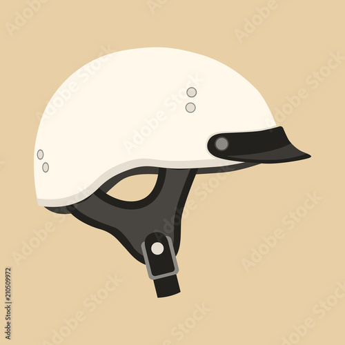 motorcycle helmet vintage vector illustration flat style  