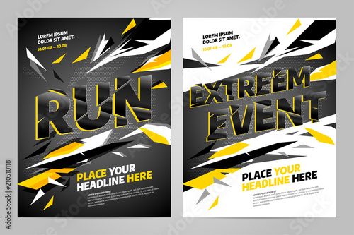 Vector layout design template for extreem sport event, tournament or championship.