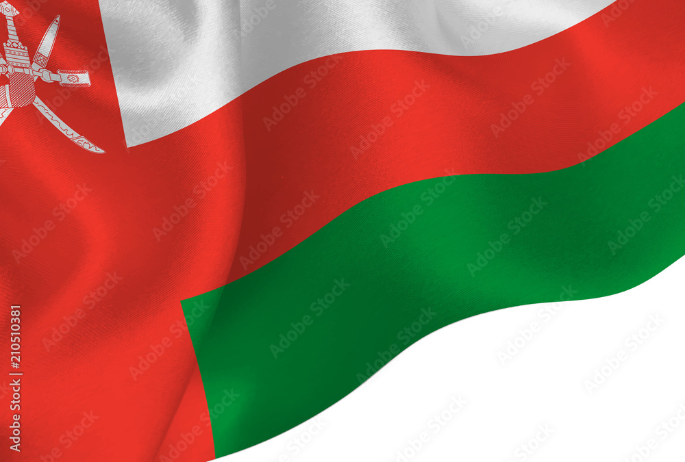 Obraz premium オマーン 国旗 旗 背景