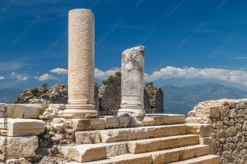 Ruins of the ancient town Tlos, Mugla province, Turkey