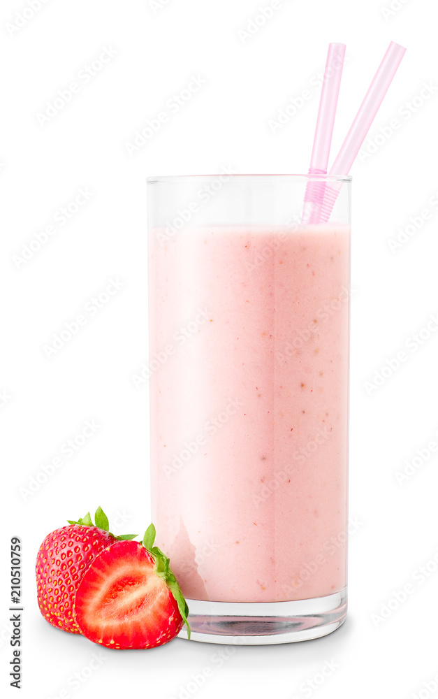 strawberry smoothie in glass