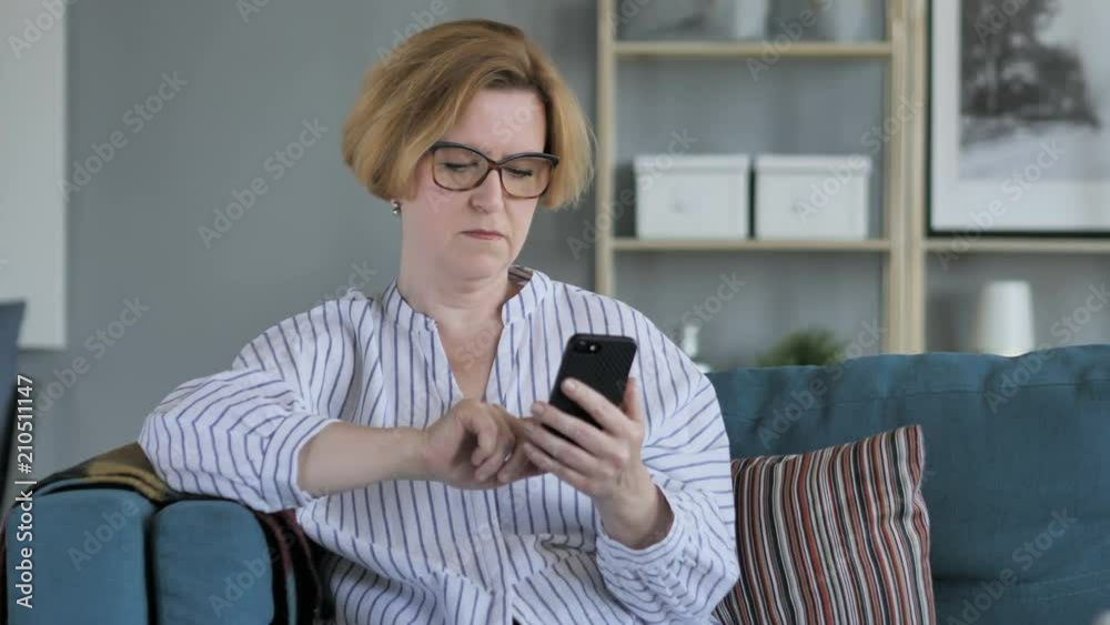 Old Senior Woman Browsing on Smartphone, Using Internet Old Senior Woman Browsing on Smartphone, Using Internet