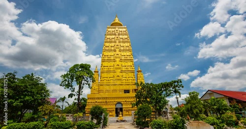 Wat Chom Pho ta Ya Ram,Bodh gaya Golden Pagoda Simulate From the holy place at India.In Thailand photo