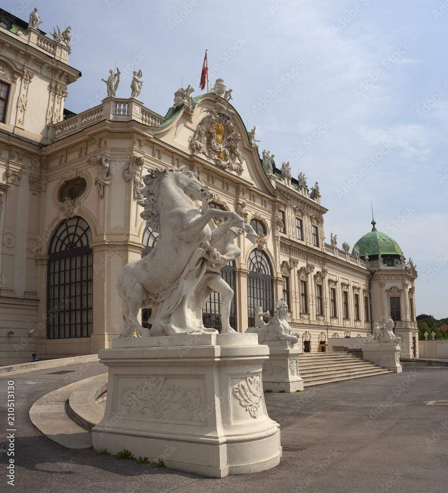 View of the Belvedere, historic building complex in Vienna, Austria