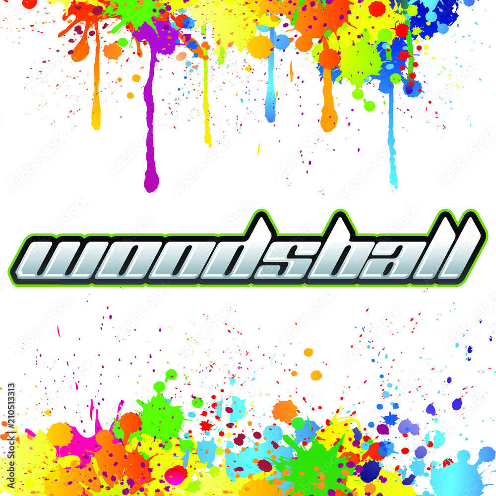 Woodsball emblem, is a format of paintball gaming, icon design, colorful banner