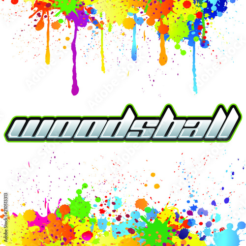 Woodsball emblem, is a format of paintball gaming, icon design, colorful banner