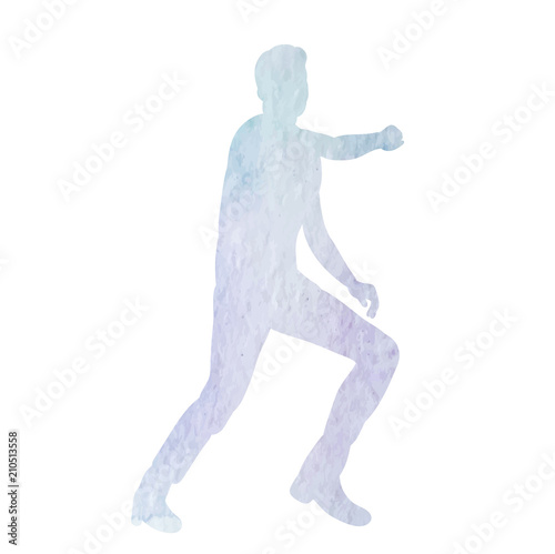 watercolor lilac silhouette man dancing dance