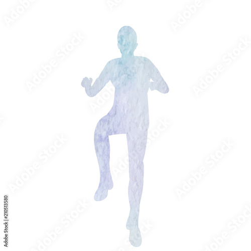 watercolor silhouette man dancing dance