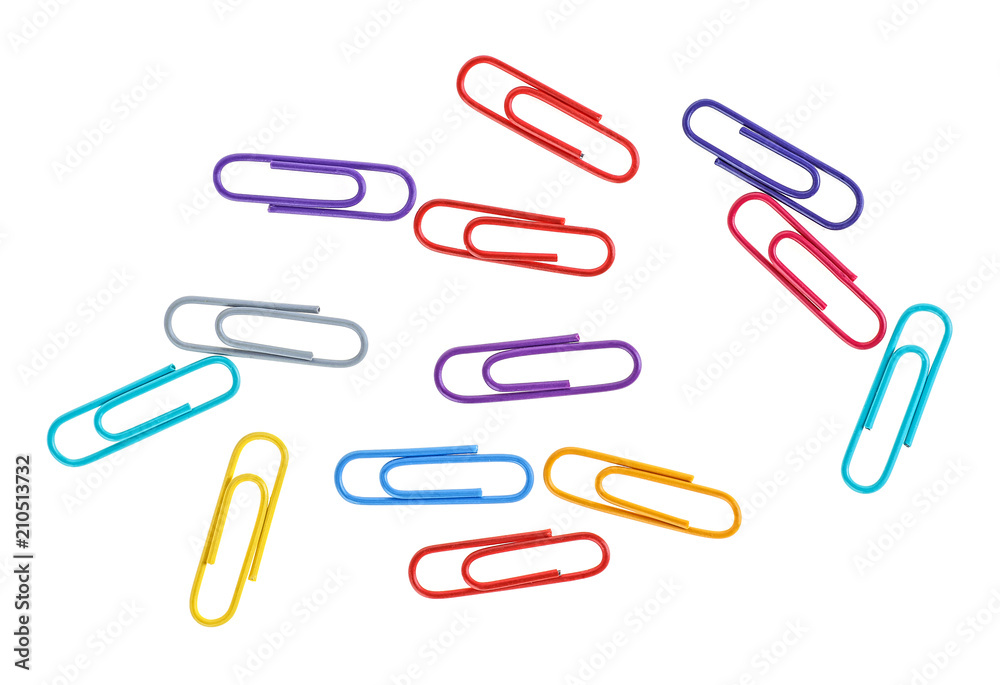 Paper clips isolated on white background Paper clips isolated on white background