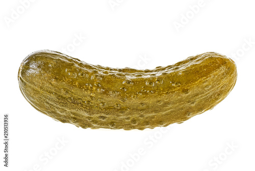 Marinated pickled cucumber isolated on white background