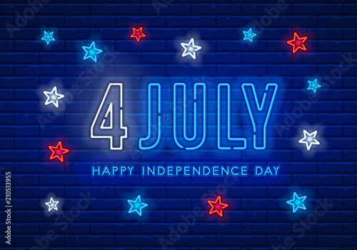 Independence Day Neon Sign