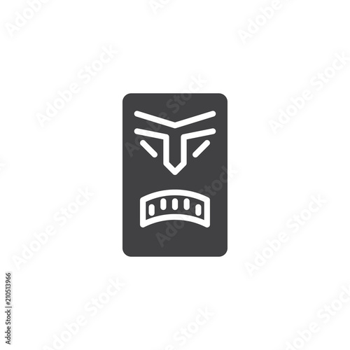 Tiki mask vector icon. filled flat sign for mobile concept and web design. tiki totem simple solid icon. Symbol, logo illustration. Pixel perfect vector graphics