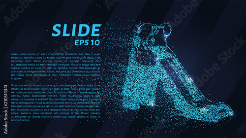 The slide of particles. The slide consists of circles and points. Vector illustration.