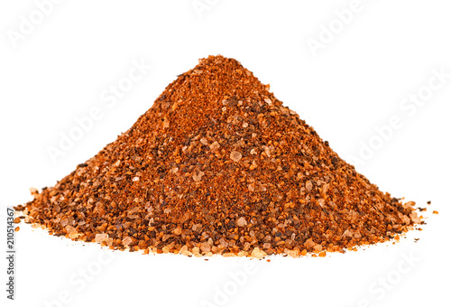 Billede på lærred Pile of bbq spices mix isolated on white background