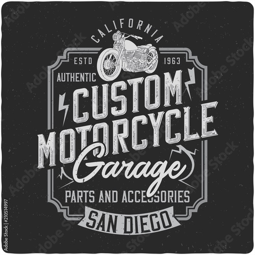 Vintage label design with lettering composition on dark background. T-shirt design.