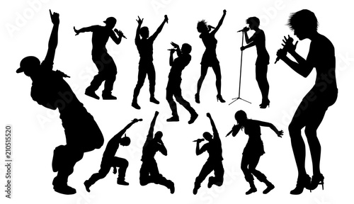 Singers Pop Country Rock Hiphop Star Silhouettes