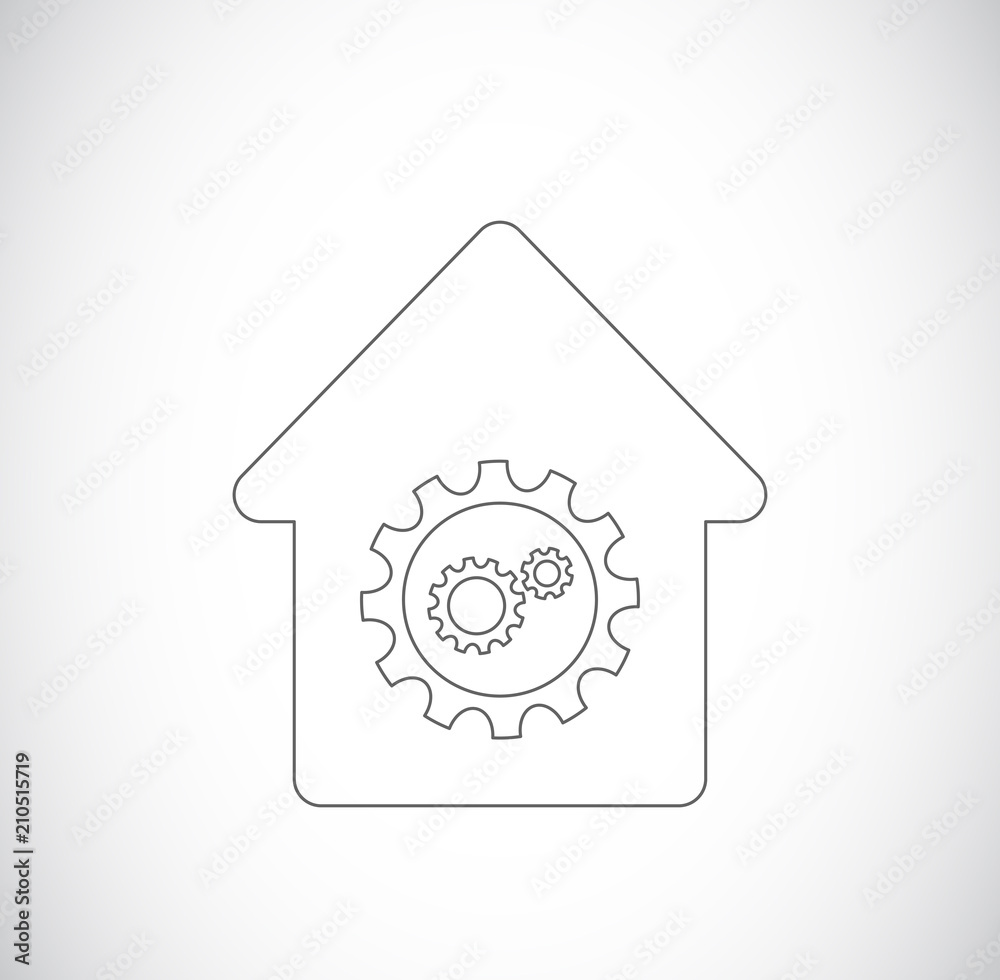 house with gears icon house with gears icon