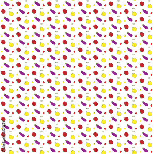 Vector, pattern, vegetables on white background